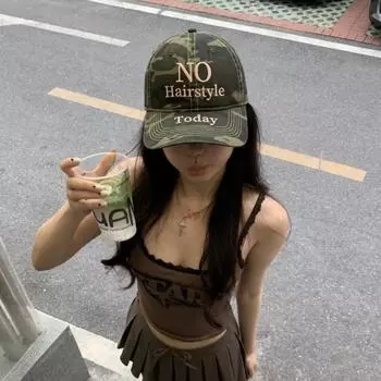 24 новых американских ретро нишевых камуфляжных бейсболок с вышитыми буквами, солнцезащитных козырьков, повседневных кепок для мужчин и женщин M56-58cm камуфляжный