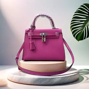 24 новых натуральная кожа женская сумка с рисунком пальмы 25 см 22 сумка серебряная пряжка сумка одно плечо диагональ 22CM+2 shoulder straps without lock коричневый