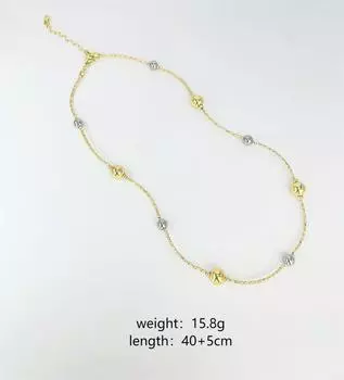 24 новых трендовых золотых бусин смешанного цвета нестандартное ожерелье золотое и серебряное смешанного цвета цепочка на локоть ключицы ожерелье золотой