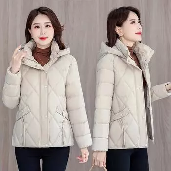 24 новых женских легких и тонких стеганых вещей, одежда для женщин среднего и пожилого возраста, короткая стеганая одежда, одежда с стеганой подкладкой для мам XL белый