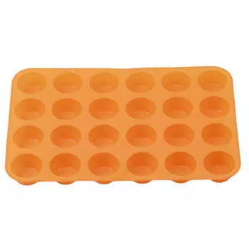 24 отверстия, круглая форма для кексов, желе, кубиков льда, шоколада, печенья, формы для торта, инструменты для выпечки оранжевый