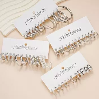 24 пары/компл. серьги-кольца, комплект женских гипоаллергенных закрученных серег, аксессуары, ювелирные изделия 1