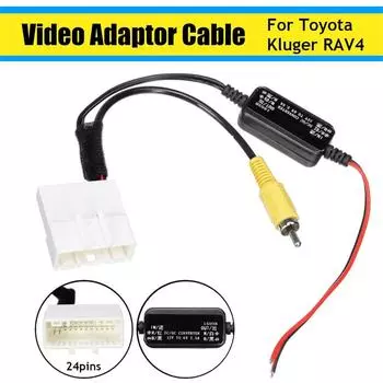 24 Pin Car Camera Adapter Connector Wire Reversing Camera To Gps Head Unit Cable For Toyota Kluger Rav4