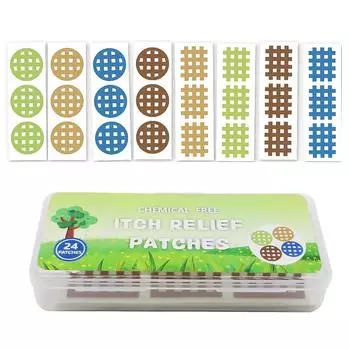 24 пластыря, наклейки для облегчения укусов насекомых, мгновенно уменьшают отек и зуд, безопасный для детей, бесплатный химический препарат, подарок для семьи и друзей