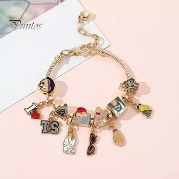 24 подвески-сюрприза, браслет «Американская певица», регулируемая длина, браслет с обратным отсчетом для детей и взрослых, разные браслеты с подвесками золотистый