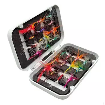 24 предмета набор для ловли нахлыстом сухие мокрые приманки искусственные ассортимент для