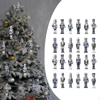 24 предмета рождественские украшения Щелкунчики елочные украшения набор для творчества деревянные