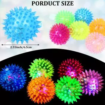 24 предмета светящийся прыгучий мяч светящийся шип резиновый мяч сенсорная игрушка синий