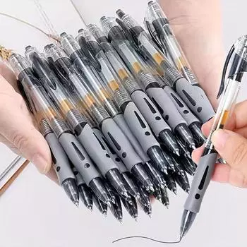 24 retractable gel ink ballpoint pens, thick black nibs, designed for exams, suitable for schools and offices 24 pieces