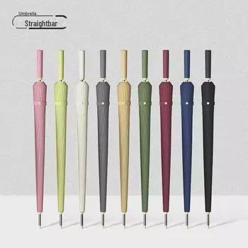 24-Rib Long Handle Large Automatic Umbrella - Double Reinforced, High-End Business and Advertising Use.