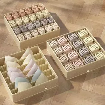 24 сетчатых нетканых носков трусов ящик для хранения нижнего белья складные пояса органайзеры коробка шкаф разделители коробки 6-10 Cells