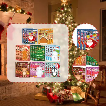 24 Sheets Christmas Themed Stickers Holiday Sticker for Toddlers Favors Make Your Own