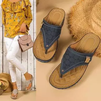 24 шлепанцы женские импортные торговые сандалии с большим носком дышащие женские модные универсальные и легкие сандалии женские 36 светло-синий