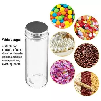 24 шт 100 мл прозрачные пластиковые флаконы для духов и специй маленькие баночки флаконы с серебряной винтовой крышкой Diy Craft 1