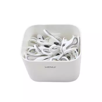 24 шт./36 шт., балконная бесследная прищепка, прочная фиксированная застежка для носков с корзиной для хранения, ветрозащитная нескользящая прищепка 24Pcs белый