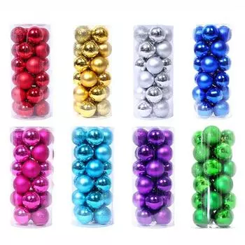 24 шт. 3 см блестящий рождественский шар украшение подвесной шар золотой розовый шампанское елочные украшения подарок на Новый год золотой