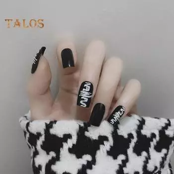 24 шт. 3D наклейки для ногтей без капель изысканные черные наклейки для ногтей из АБС-пластика для женщин чёрный