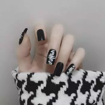 24 шт. 3D-наклейки для ногтей, непромокаемые, изысканные, черные наклейки для ногтей из АБС-пластика