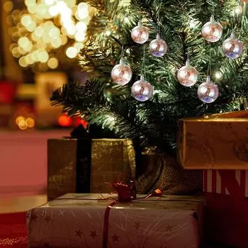 24 шт. 5 см Рождественский переливающийся шар прозрачный небьющийся сделай сам праздничное украшение рождественская елка подвесной шар подарок на вечеринку фестиваль 1