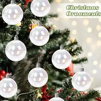 24 шт. 5 см Рождественский переливающийся шар прозрачный небьющийся сделай сам праздничное украшение рождественская елка подвесной шар подарок на вечеринку фестиваль
