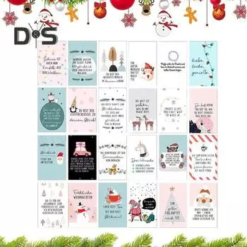 24 шт. Адвент-календарь Билет DIY Счастливый Билет Календарь с Цитатами Задания Осознанного Рождественского Отсчета Теплый Подарок белый