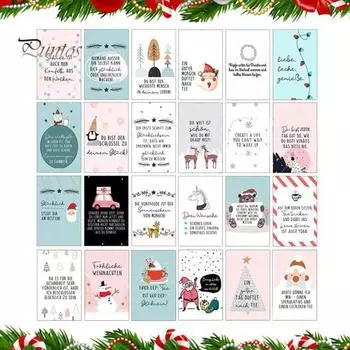 24 шт. Адвент-календарь Билет DIY Счастливый Билет Календарь с Цитатами Задания Осознанного Рождественского Отсчета Теплый Подарок белый