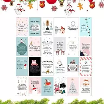 24 шт. Адвент-календарь Билет DIY Счастливый Билет Календарь с Цитатами Задания Осознанного Рождественского Отсчета Теплый Подарок белый