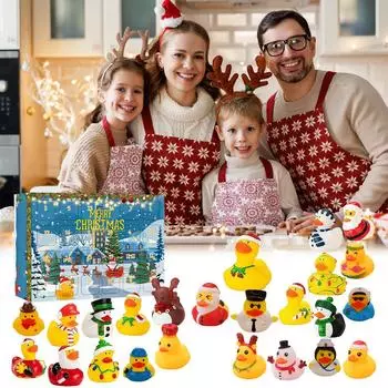 24 шт. Адвент-календарь для детей, резиновый рождественский календарь обратного отсчета, игрушки для ванной, 2025, новогодние декоративные украшения для спальни, детской комнаты, подарки L