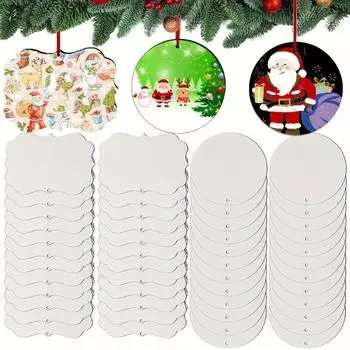 24 шт. акриловые украшения сублимационные заготовки двухсторонние термопереносные подвесные кулоны праздничные елочные украшения