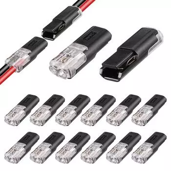 24 шт. Автомобильный штекерный разъем, 2-контактный универсальный кабельный разъем, разъем для кабеля типа H, беспаечный пресс-клемма