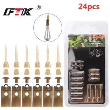 24 шт. аксессуары для ловли карпа зажим для поводка быстросменный поворотный хвост резиновые рукава против запутывания для карповых оснасток грубые рыболовные снасти 1#