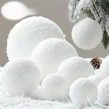 24 шт. белые пенопластовые снежки, елочные украшения, подвески для рождественских украшений для дома, творческое атмосферное украшение Other