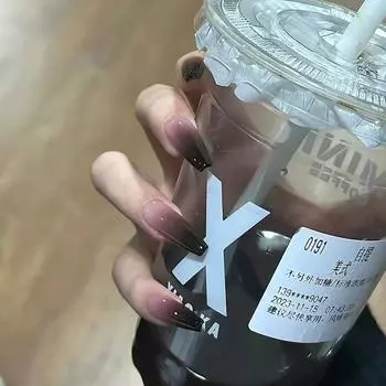 24 шт. Белый Pure Desire постепенное изменение черного соуса модный универсальный балетный ноготь накладной ноготь готовый износ ноготь