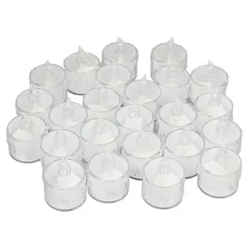 24 шт. беспламенных светодиодных чайных свечей, имитация пламени, романтическая атмосфера, работающие от батареек, поддельные чайные свечи