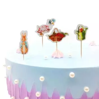 24 шт. безопасные пасхальные украшения для торта очаровательные практичные украшения в виде кролика инструменты для десерта A