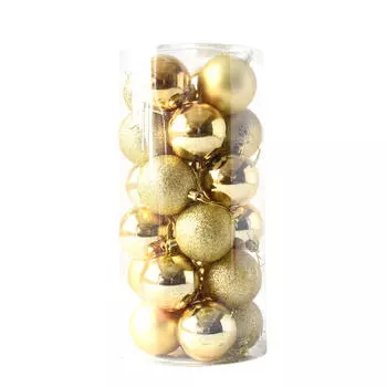 24 шт блестящие и глянцевые елочные шары, украшения 2,4 One Size золотой