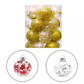 24 шт. большие небьющиеся пластиковые рождественские украшения, висящие декоративные блестящие шары, декор для дома серебряный
