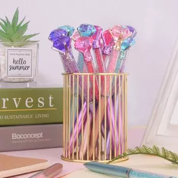 24 шт. большие ручки с кристаллами и бриллиантами шариковая ручка с черными чернилами для школы, офиса, подарка на Рождество, свадьбу, день рождения 6 Colors x 24PCS чёрный