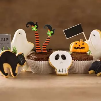 24 шт. бумажные фигурки для кексов на Хэллоуин ведьмовские ножки, сделай сам, вставленные в торт открытки для выпечки 24PCS