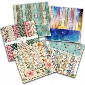 24 шт., бумажный блокнот для альбомов с цветами, 6x6 дюймов, разные узоры, картон для декупажа, односторонняя винтажная бумага для скрапбукинга, принадлежности для изготовления карт своими руками A
