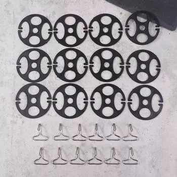 24 шт. чехлы для автомобильных сидений с металлическими крючками, 12 шт. пластиковые чехлы для автомобильных сидений с зажимом и 12 шт. металлические крючки, фиксирующие зажимы для автомобильных сидений чёрный