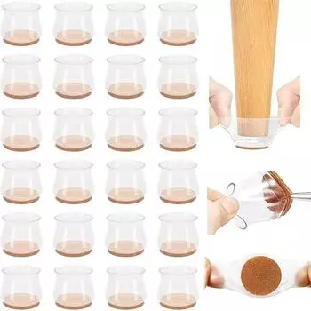 24 шт., чехлы на ножки стула, силиконовые защитные накладки для ног, мебельные чехлы для столов, носки, заглушки, чехол для мебели, выравнивающие ножки, домашний декор S-4PCS