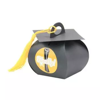 24 шт. черная шляпа стиль выпускной праздничная коробка конфет упаковка подарочная коробка