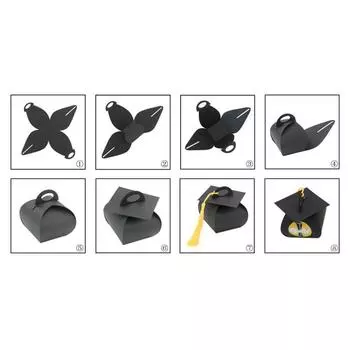 24 шт. черная шляпа стиль выпускной праздничная коробка конфет упаковка подарочная коробка 24pcs