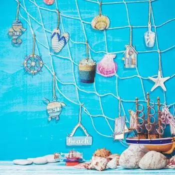 24 шт. Деревянные морские животные подвесные подвески морские звезды ракушки морские украшения для кафе-бара 24pcs