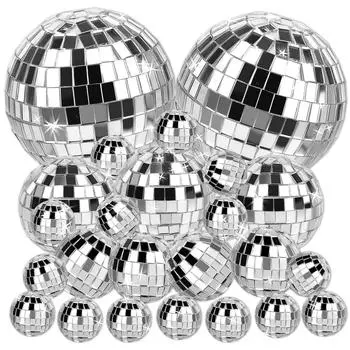 24 шт. диско-шаров, зеркальный диско-шар, диско-шар, украшение для диско-шара, украшения для диско-шаров для украшения торта, светоотражающие серебряный