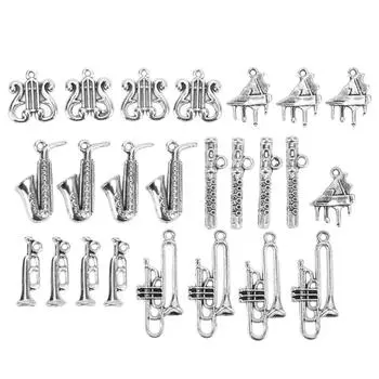 24 шт. DIY подвески аксессуары изысканный дизайн маленькая музыкальная форма сплав ювелирные изделия принадлежности