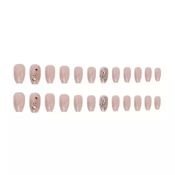 24 шт. Длинные накладные ногти Накладные ногти Блестящие маникюрные патчи для ногтей 10 мл One Size
