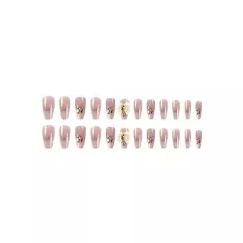 24 шт. Длинные накладные ногти Накладные ногти Блестящие маникюрные патчи для ногтей 10 мл One Size