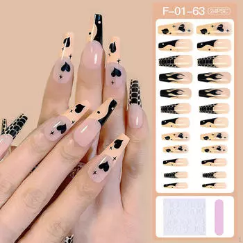 24 шт. длинных ногтей для домашней вечеринки на Хэллоуин для женщин 03 24XFalse Nail Tips_Package Size 13.5x7cm